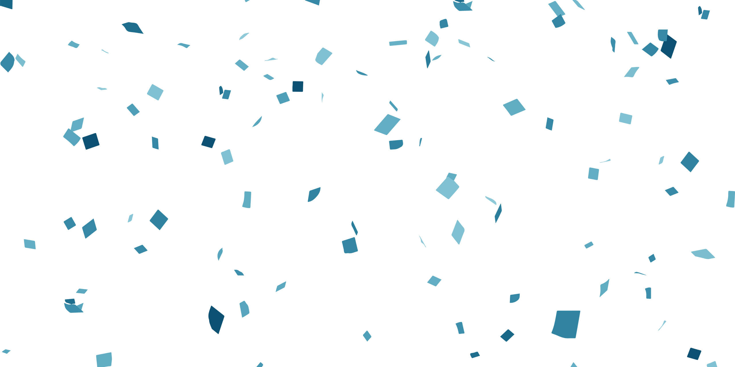Pieces of blue confetti falling